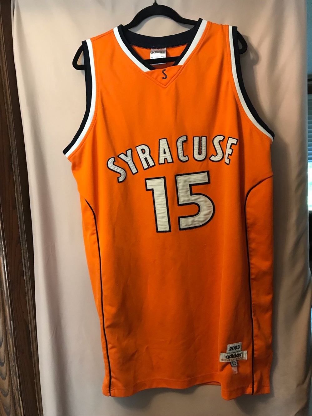 adidas Syracuse Orange Basketball Jersey #15 - Bright Orange